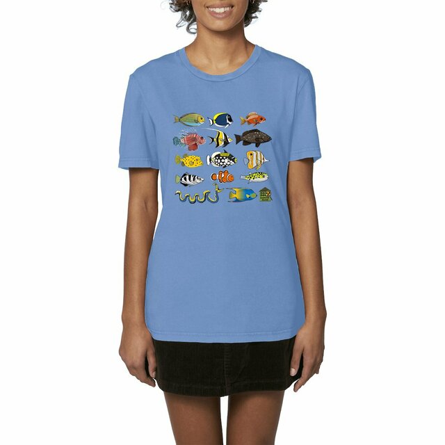Image front T-shirt - femme ou homme - "Poissons tropicaux" - EspritVintage