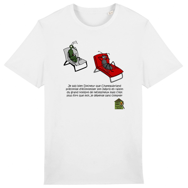 Image back T-shirt épais (clair) - femme ou homme - "Chateaubriand"