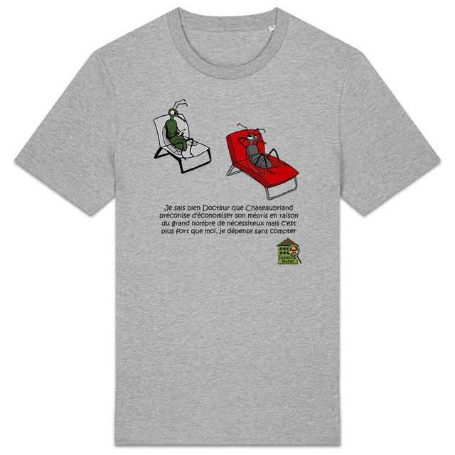 Image back T-shirt épais (clair) - femme ou homme - "Chateaubriand"