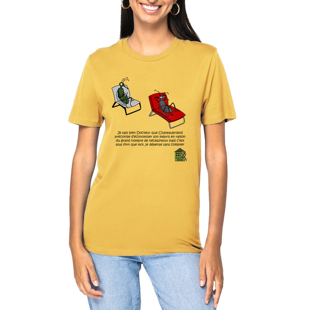 Image front T-shirt épais (clair) - femme ou homme - "Chateaubriand"