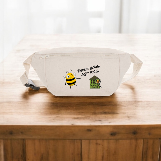 Image front Sac banane en toile - "InsectsHotel Team"