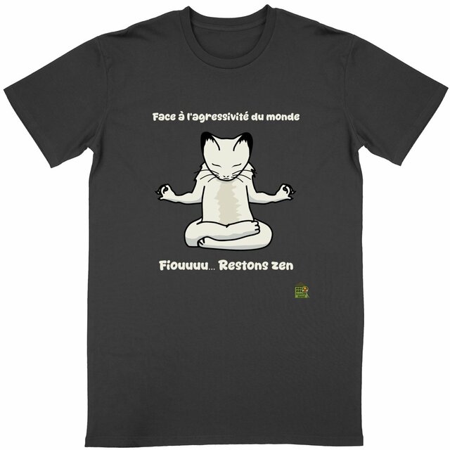 Image back T-shirt - femme ou homme - "Restons zen"