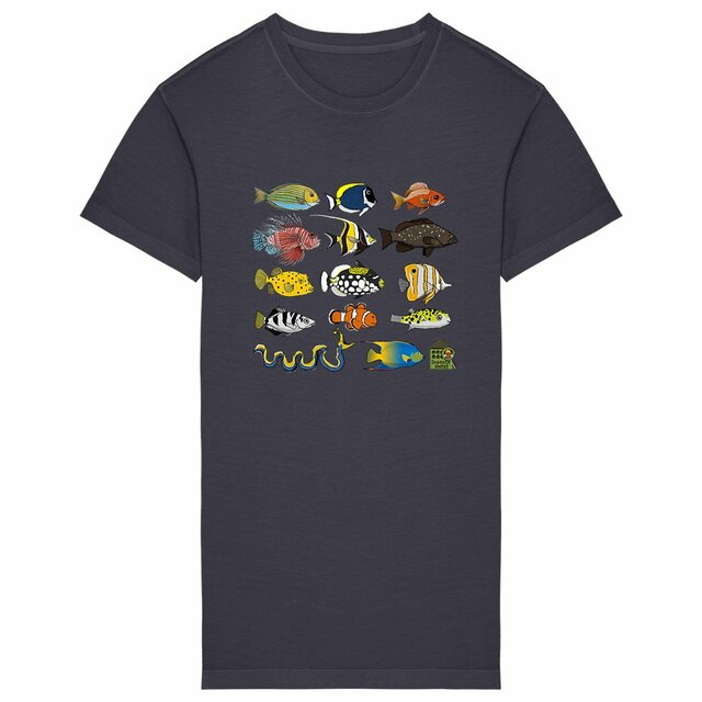 Image back Robe T-shirt - femme - "Poissons tropicaux"