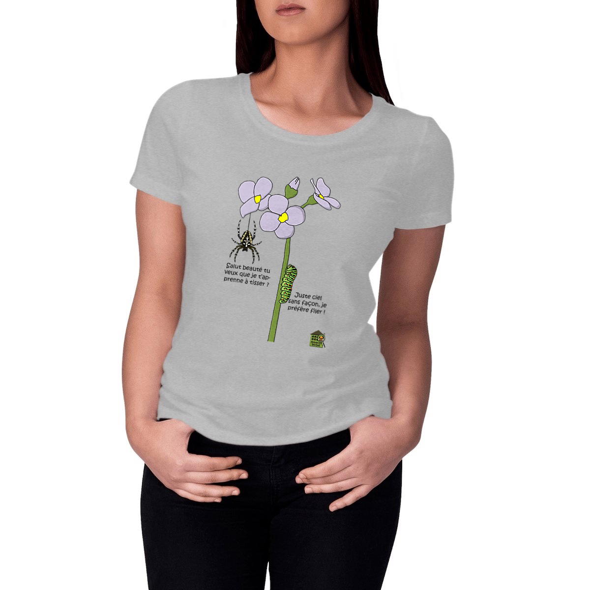 Image front T-shirt classique - femme - "Tisseuse & fileuse" (versions claires)