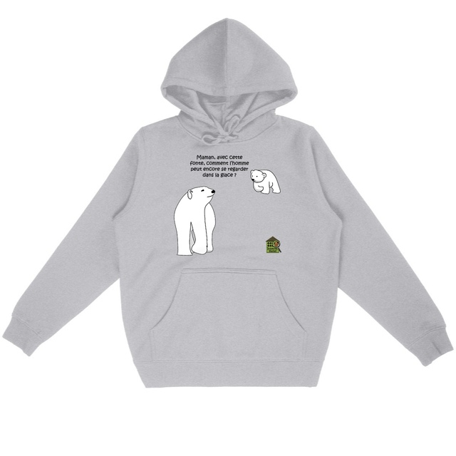Image back Sweat à capuche Léger - femme ou homme - "Ours polaires" - V1