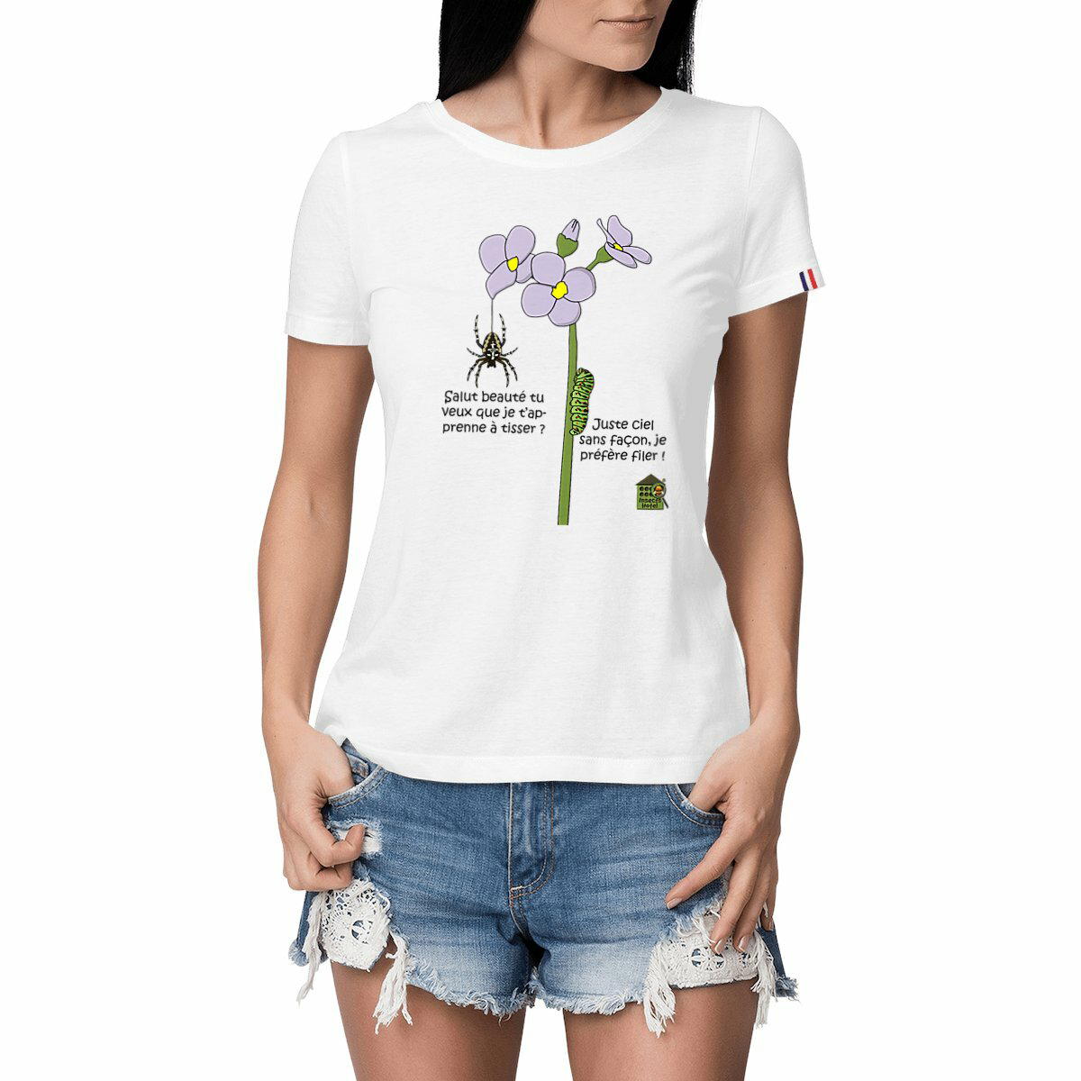 Image front T-shirt Made in France - femme - "Tisseuse & fileuse"