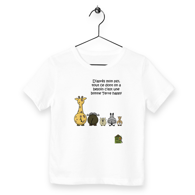 Image back T-shirt - Enfant - "Terre happy"