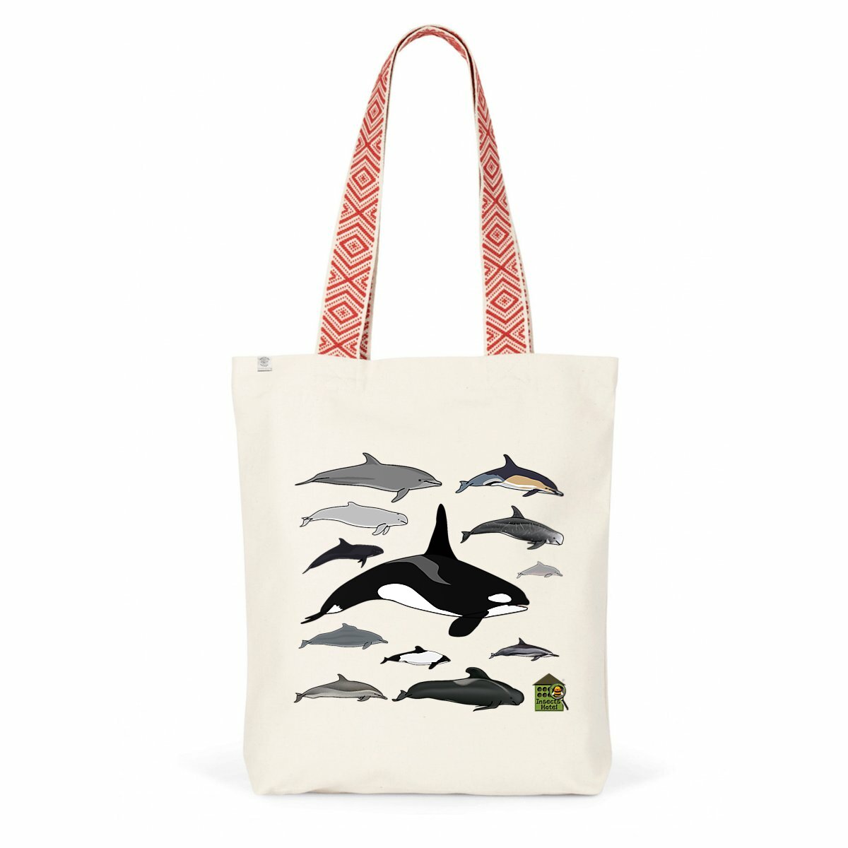 Image back Totebag ethnique - "Delphinidés"