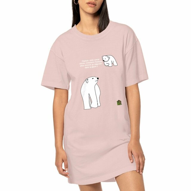 Image front Robe t-shirt - femme - Ours polaire