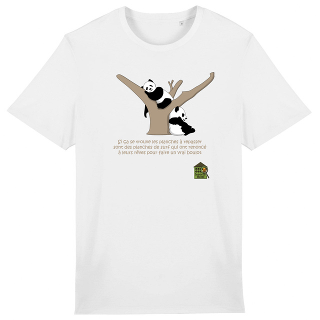 Image front T-shirt - femme ou homme - "Pandas philosophes" v1