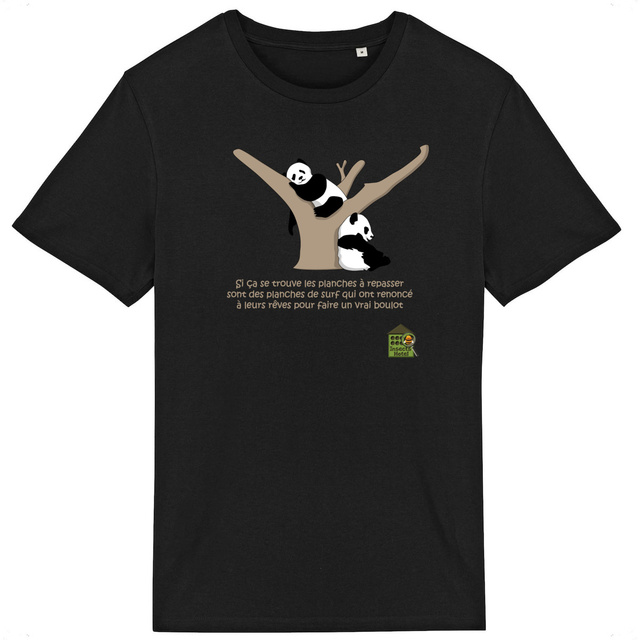 Image back T-shirt - femme ou homme - "Pandas philosophes" v1