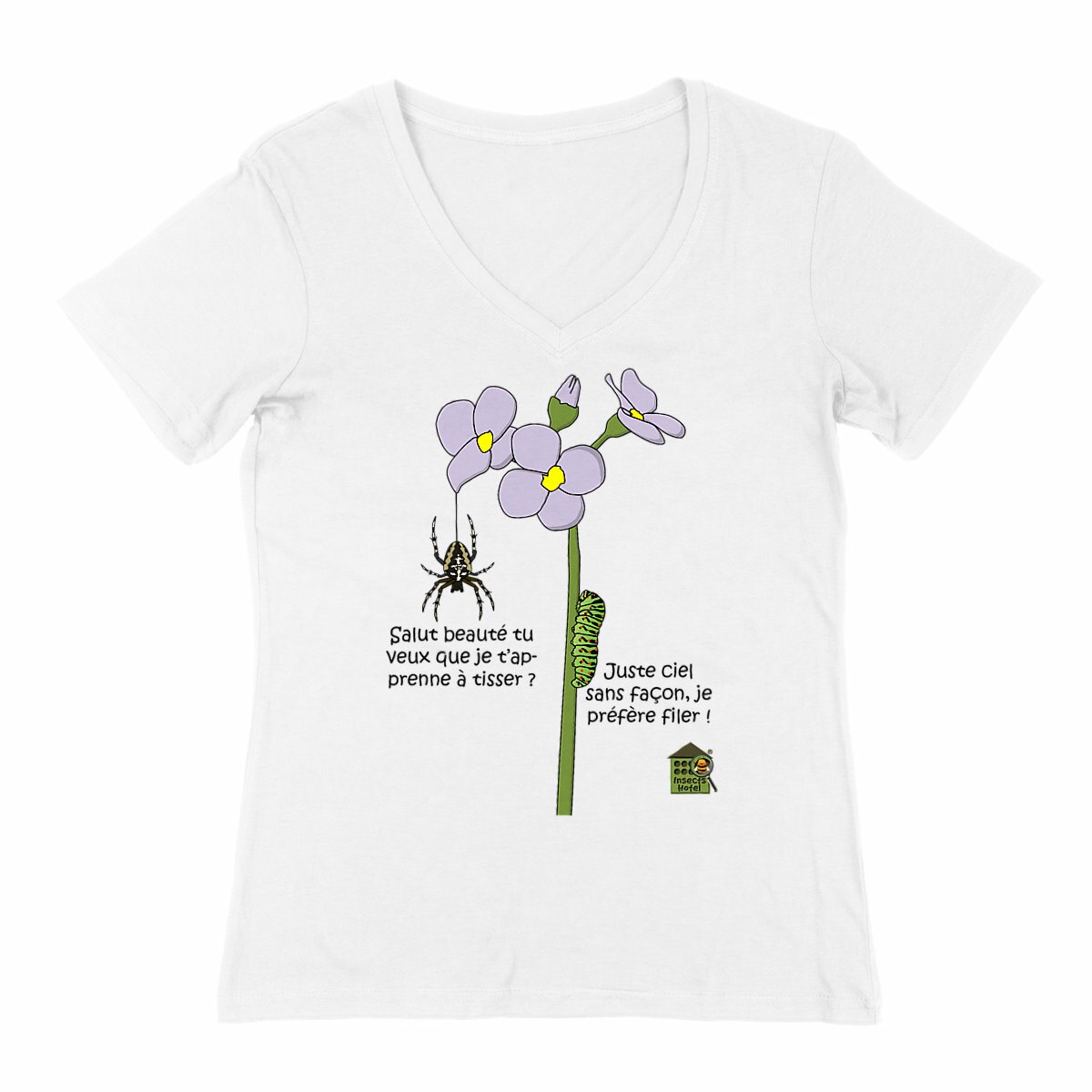 Image back T-shirt Col V - femme - "Tisseuse & fileuse"