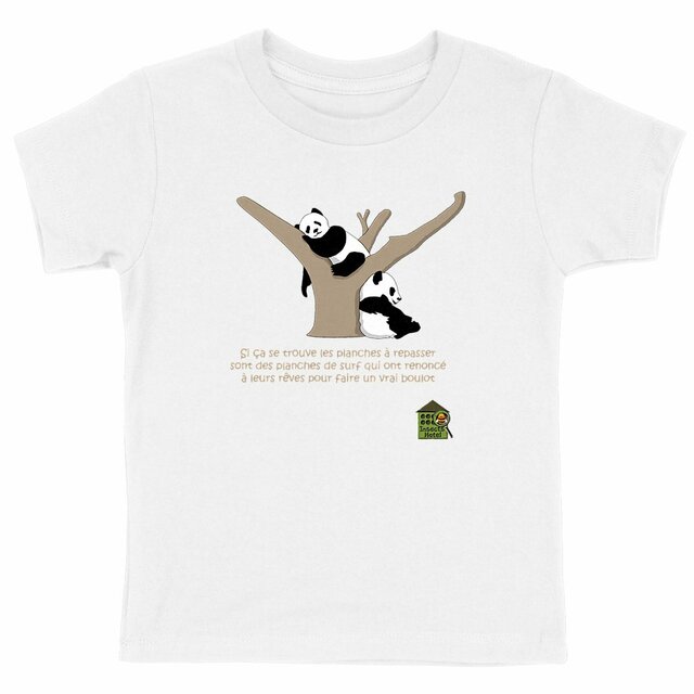 Image back T-shirt épais - enfant - "Pandas philosophes"