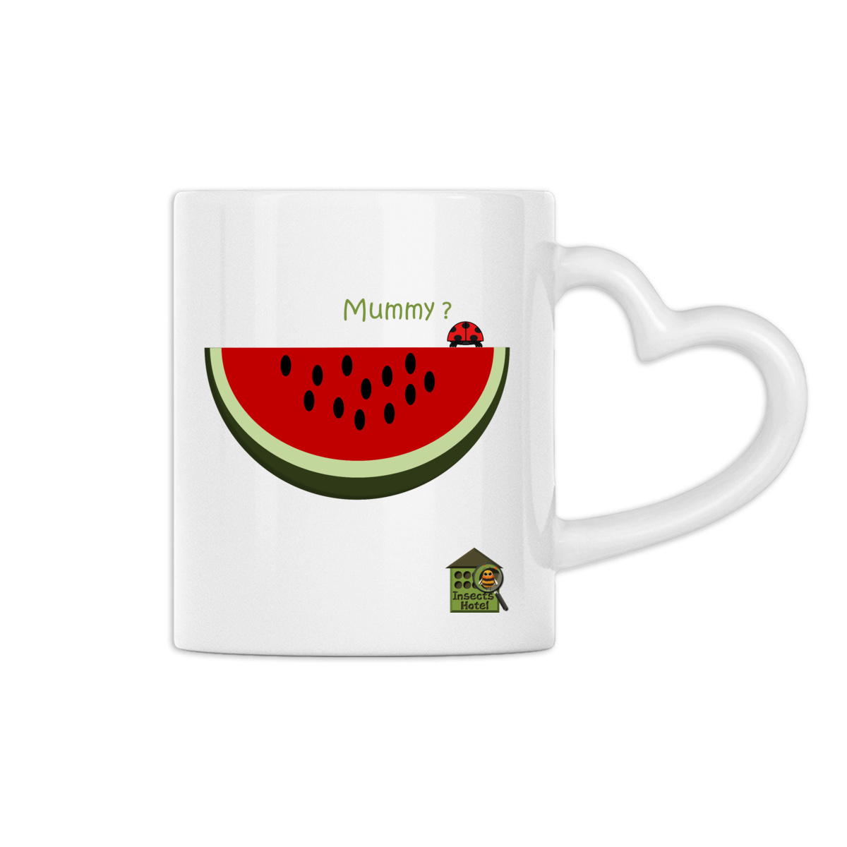 Image back Mug à anse en forme de cœur personnalisable - "Coccinelle"