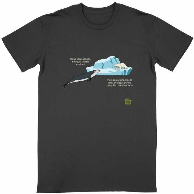 Image back T-shirt - femme ou homme - "Ours bipolaire"