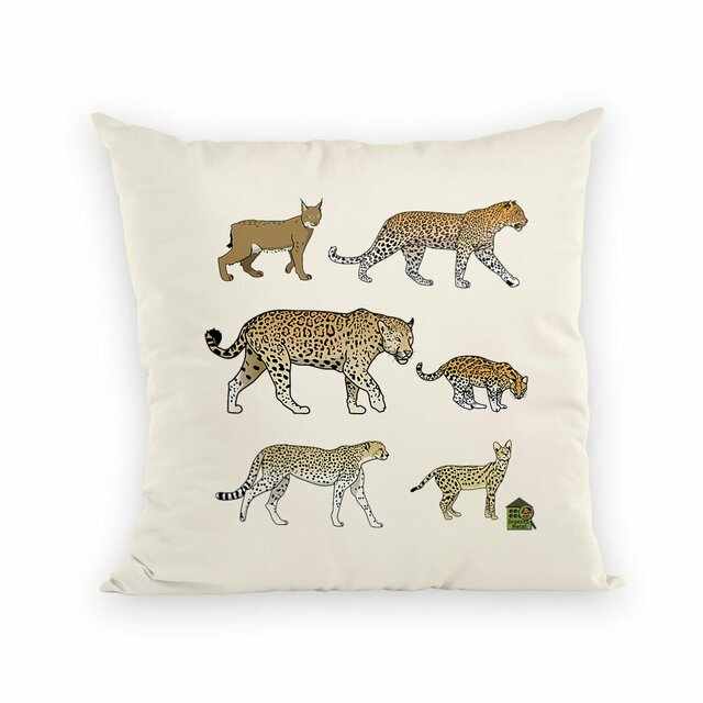 Image back Coussin 100% coton (40 X 40 cm) - "Félins"