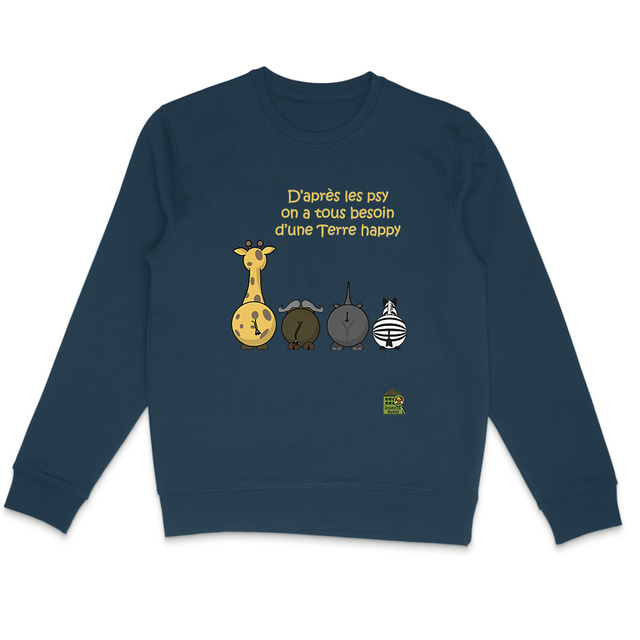 Image back Sweat léger - femme ou homme - "Terre happy"