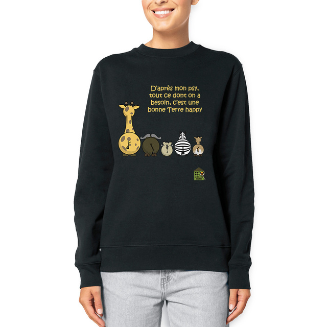 Image front Sweat-shirt - femme ou homme - "Terre happy"