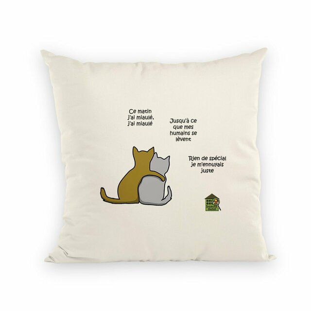 Image back Coussin déhoussable - toile 100% coton (40 X 40 cm) - "Cat spirit"