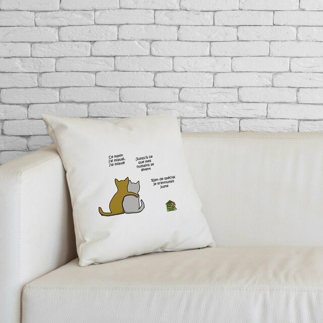 Image front Coussin déhoussable - toile 100% coton (40 X 40 cm) - "Cat spirit"