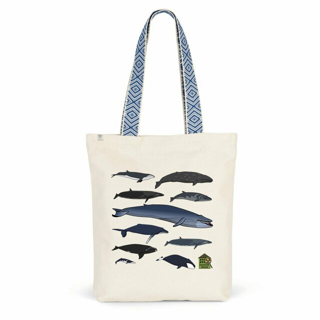 Image back Totebag ethnique - "Baleines du monde entier"