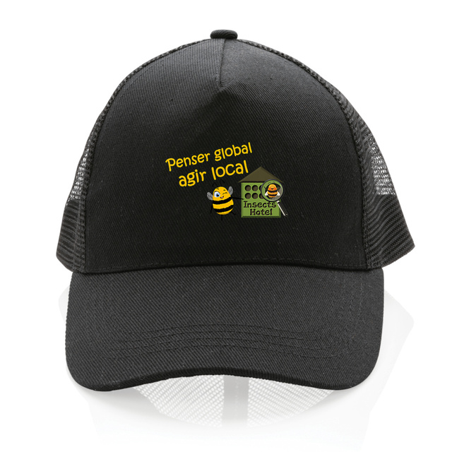 Image front Casquette Trucker - femme ou homme - "Beenie InsectsHotel"