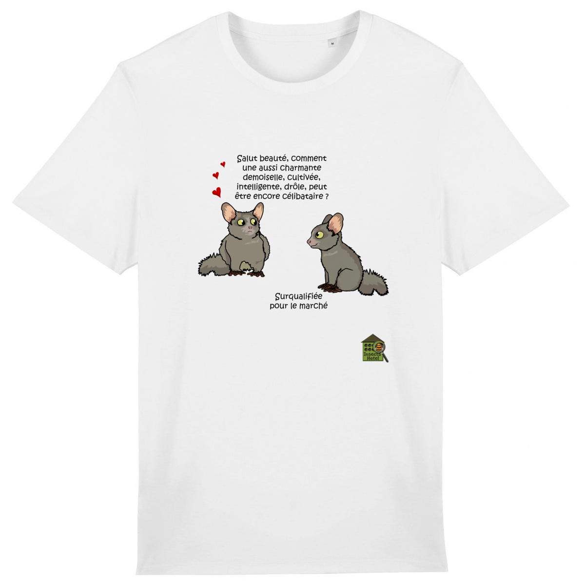 Image back T-shirt - femme ou homme - "Surqualifiée"