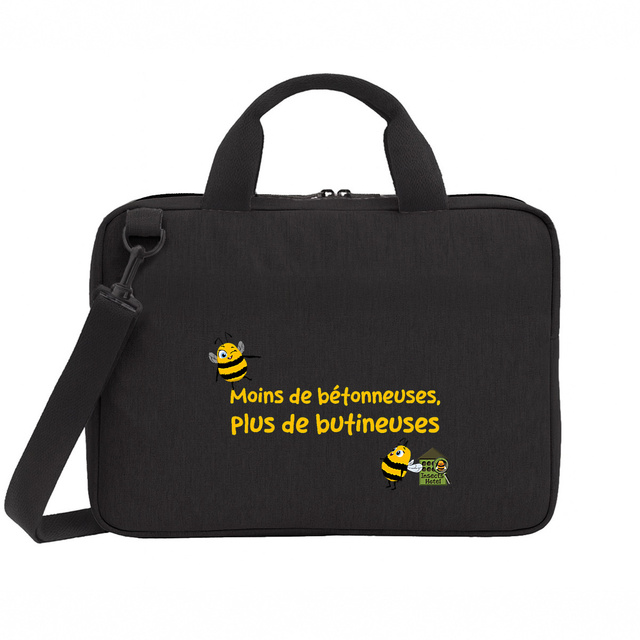 Image front Sac ordinateur noir - "Butineuses"
