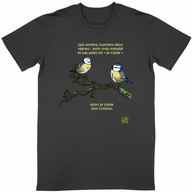 Image back T-shirt - femme ou homme - "Je t'aime"