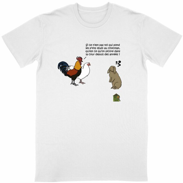 Image front T-shirt - femme ou homme - "Œufs de Pâques" (lapin)