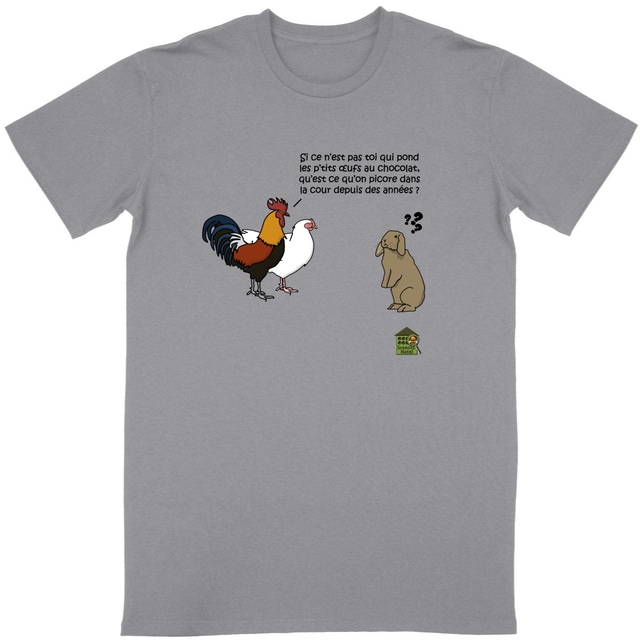 Image back T-shirt - femme ou homme - "Œufs de Pâques" (lapin)