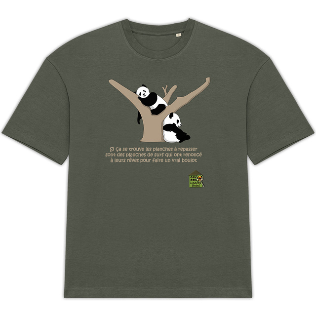 Image back T-shirt Oversized - femme ou homme - "Pandas philosophes" v2