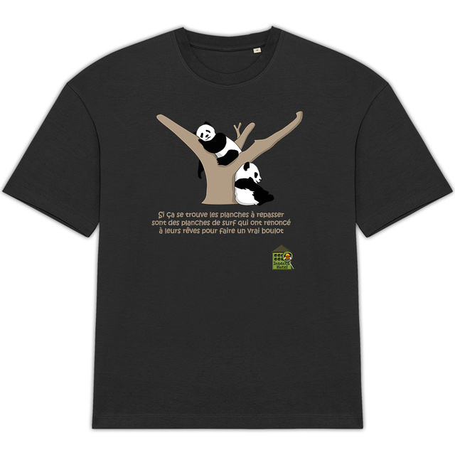 Image back T-shirt Oversized - femme ou homme - Pandas philosophes