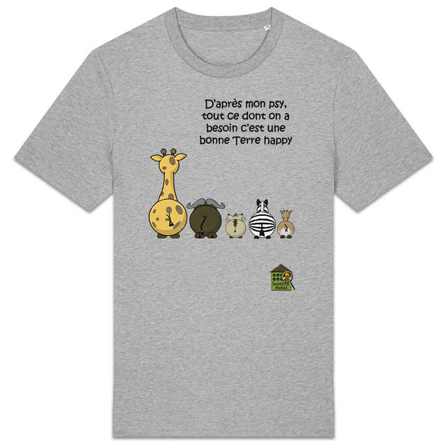 Image back T-shirt épais - femme ou homme - "Terre happy"