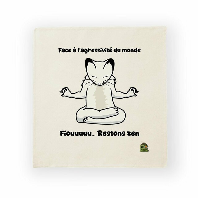 Image front Housse de coussin 100% coton - "Restons zen"