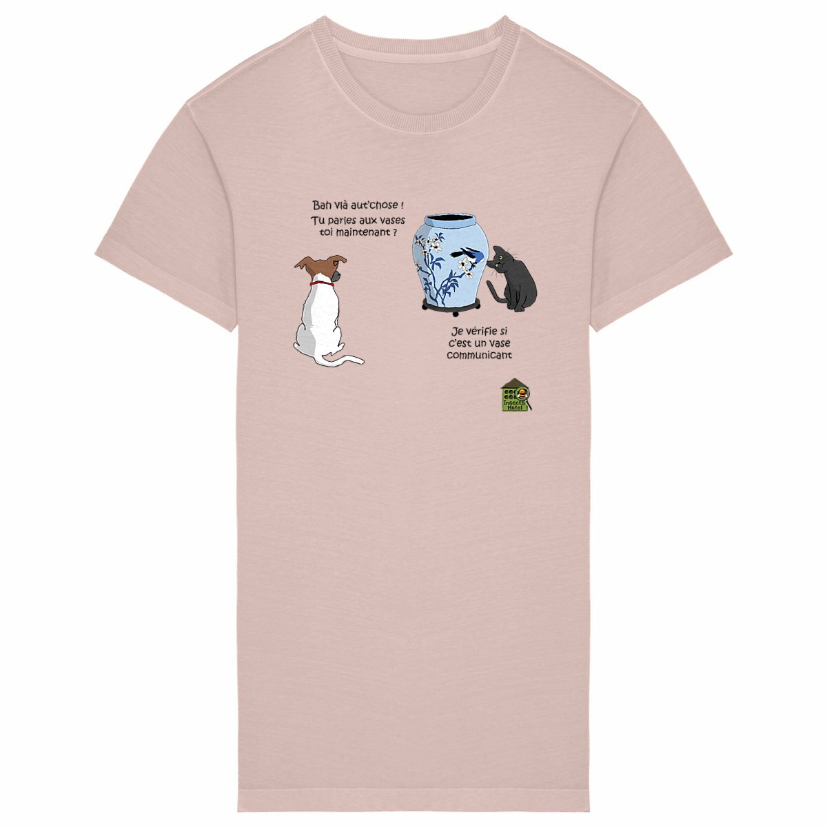 Image back Robe T-shirt - femme - "Vase communicant" - (rose)
