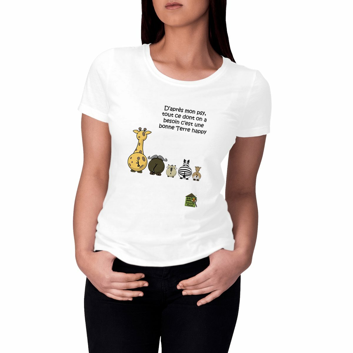 Image front T-shirt classique - femme - "Terre happy"