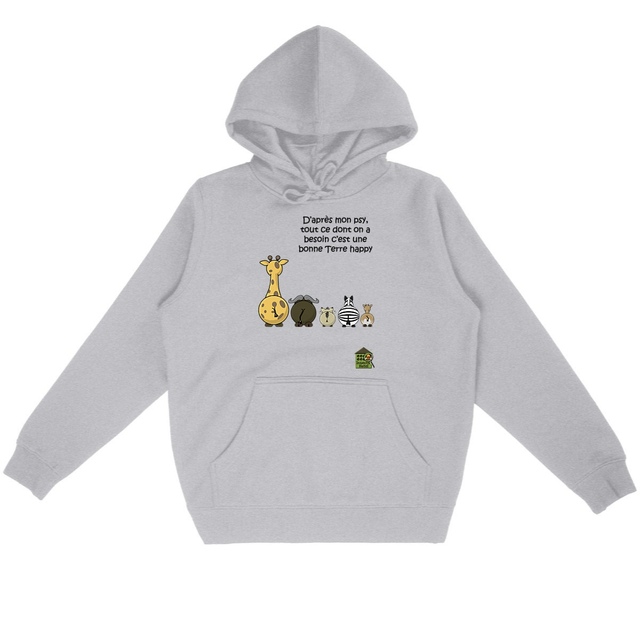 Image back Sweat à capuche - femme ou homme - "Terre happy"