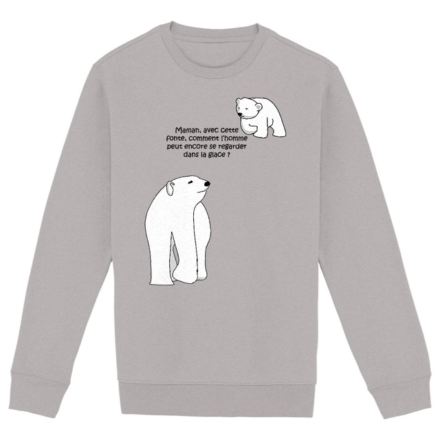 Image back Sweat épais- femme ou homme - modèle "Ours polaire"