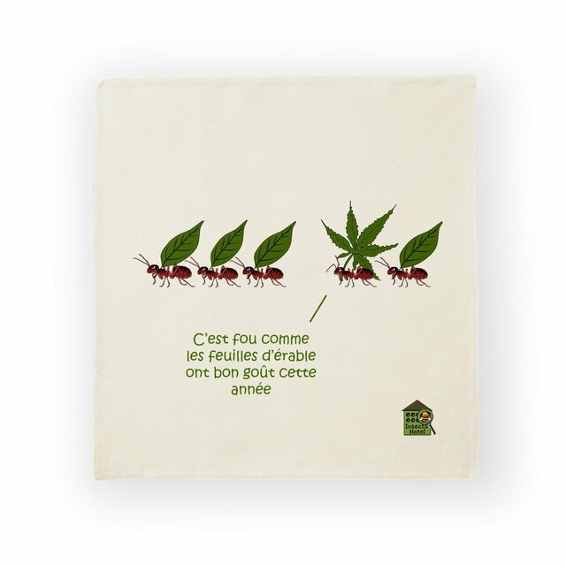 Image front Housse de coussin 100% coton (40 X 40 cm) - "Feuille d'érable""