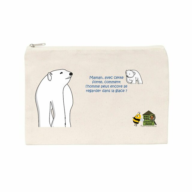 Image front Pochette en coton recyclé - "Ourson polaire"