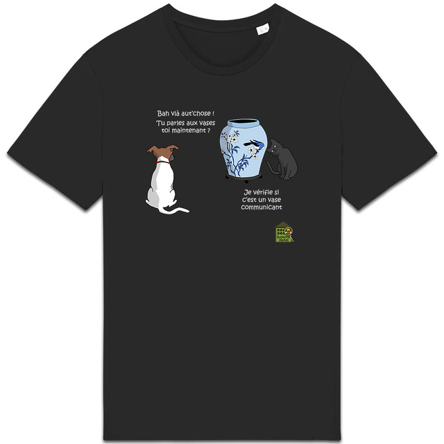Image back T-shirt épais (foncé) - femme ou homme - "Vase communicant"