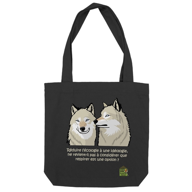Image back Totebag épais noir - "Respirer"