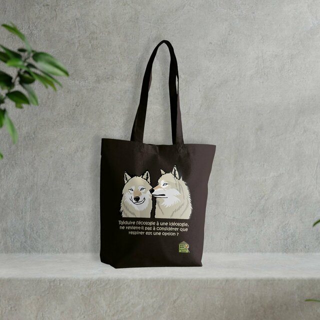 Image front Totebag épais noir - "Respirer"