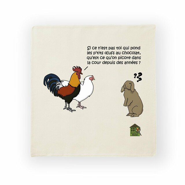 Image front Housse de coussin - "Œufs de Pâques" (lapin)