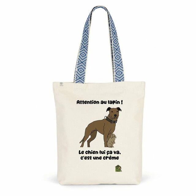 Image back Totebag ethnique - "Attention au lapin"