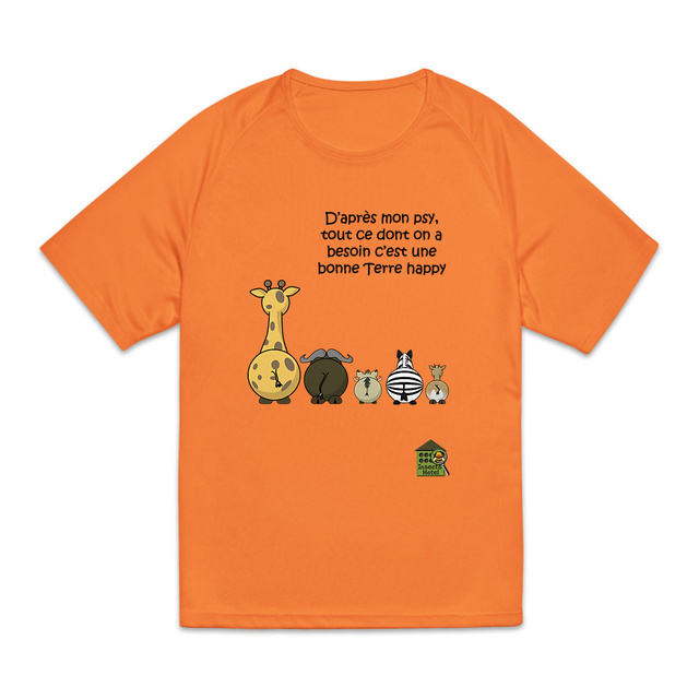 Image back T-shirt de sport - homme - "Terre happy"