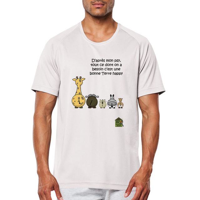 Image front T-shirt de sport - homme - "Terre happy"