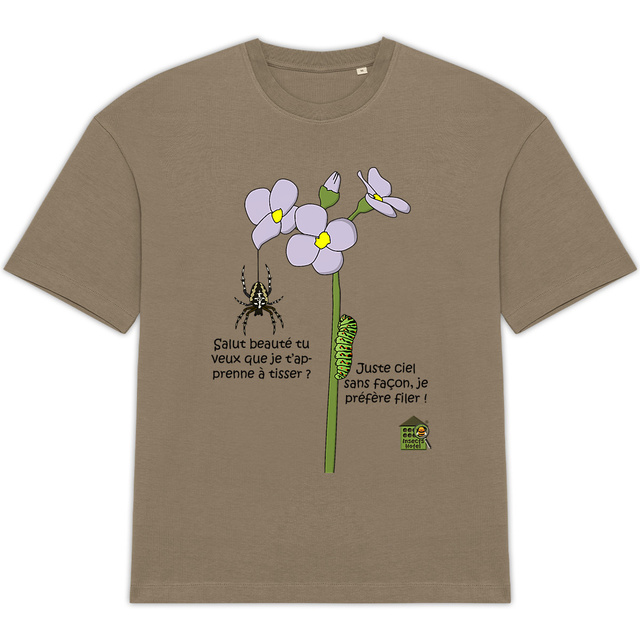 Image back T-shirt Oversize - femme ou homme - "Tisseuse & fileuse" - (versions claires)