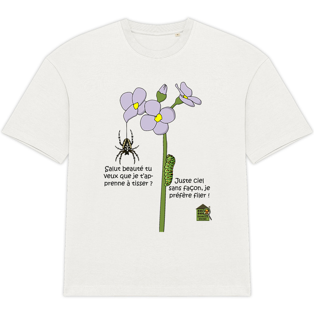 Image back T-shirt Oversize - femme ou homme - "Tisseuse & fileuse" - (versions claires)